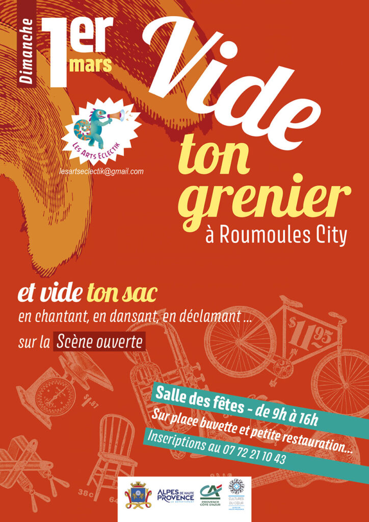 Vide-grenier des Arts Eclectik, affiche